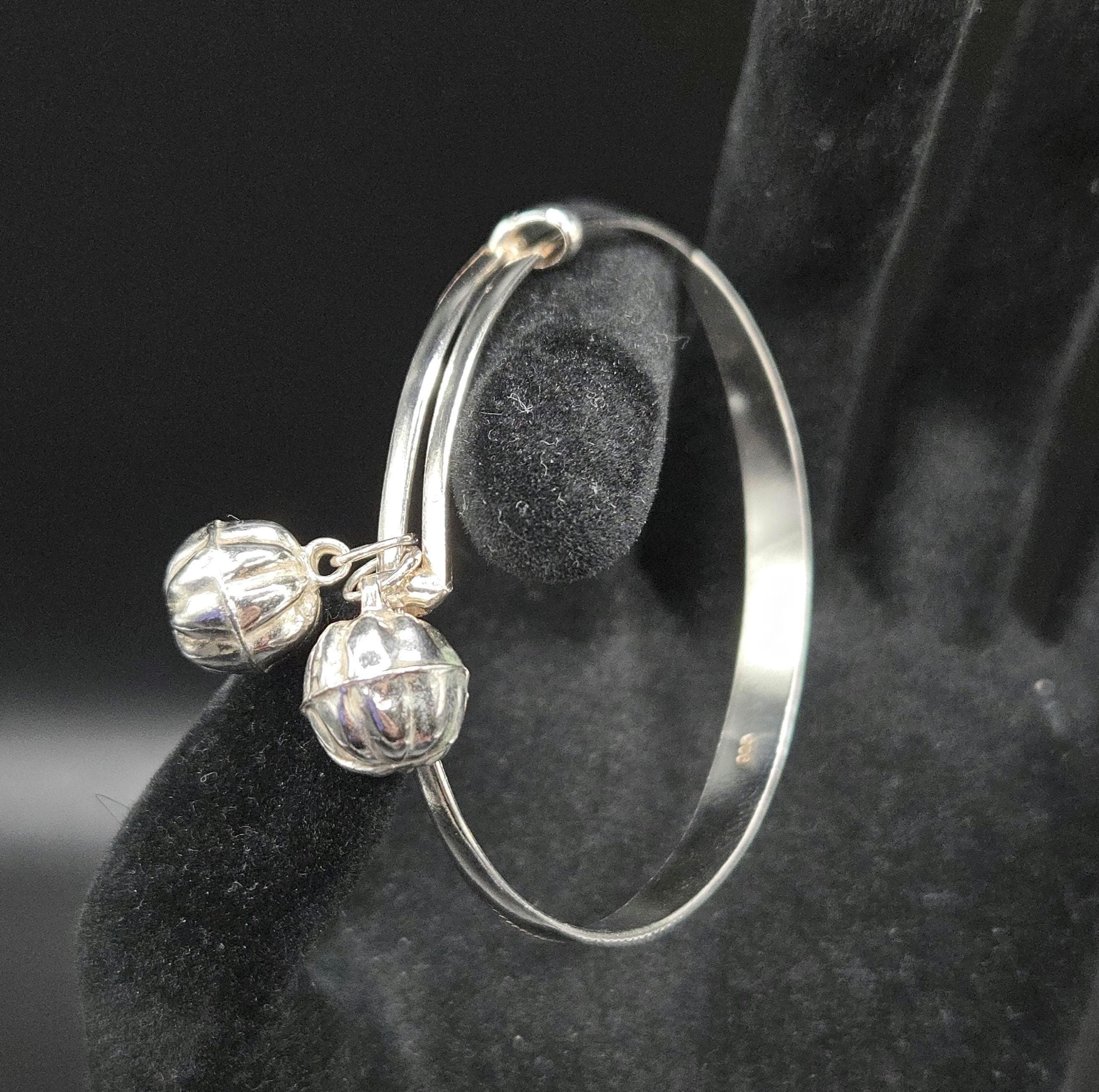 925 Sterling Silver Baby & Child Bell Charm Bracelet – Adjustable