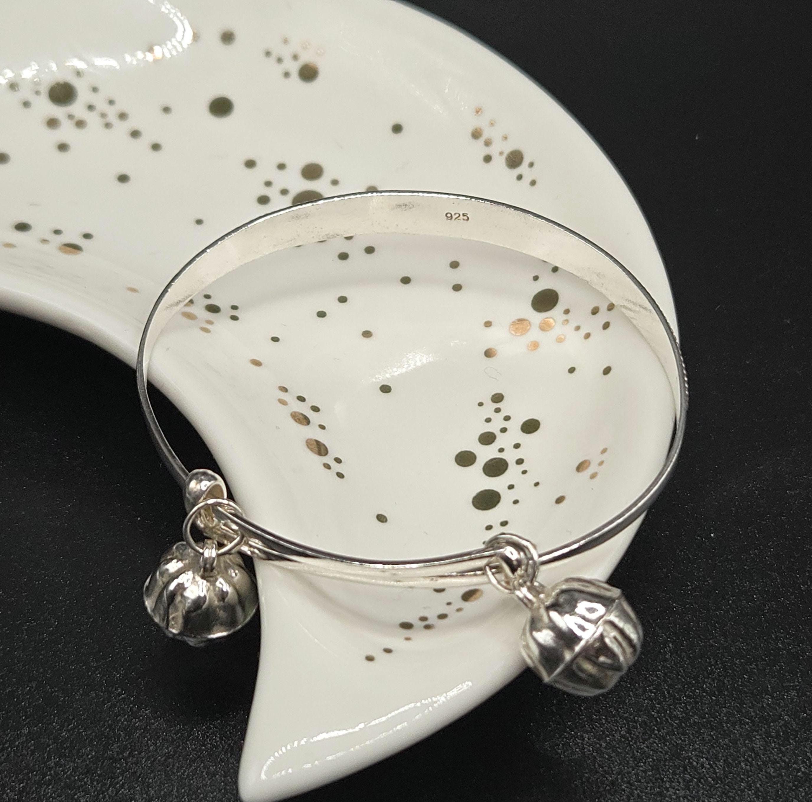 925 Sterling Silver Baby & Child Bell Charm Bracelet – Adjustable