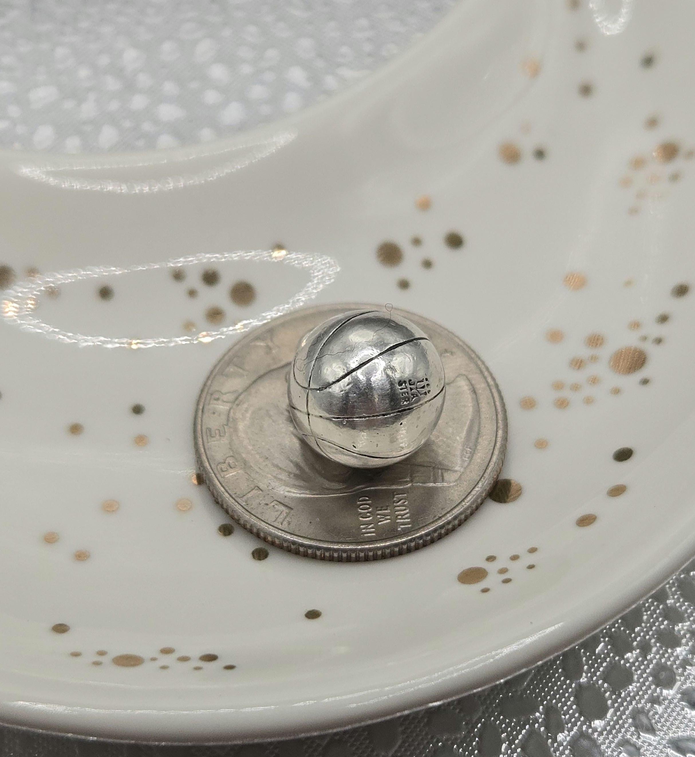 Retired James Avery 925 Sterling Silver 3D Basketball Charm Pendant