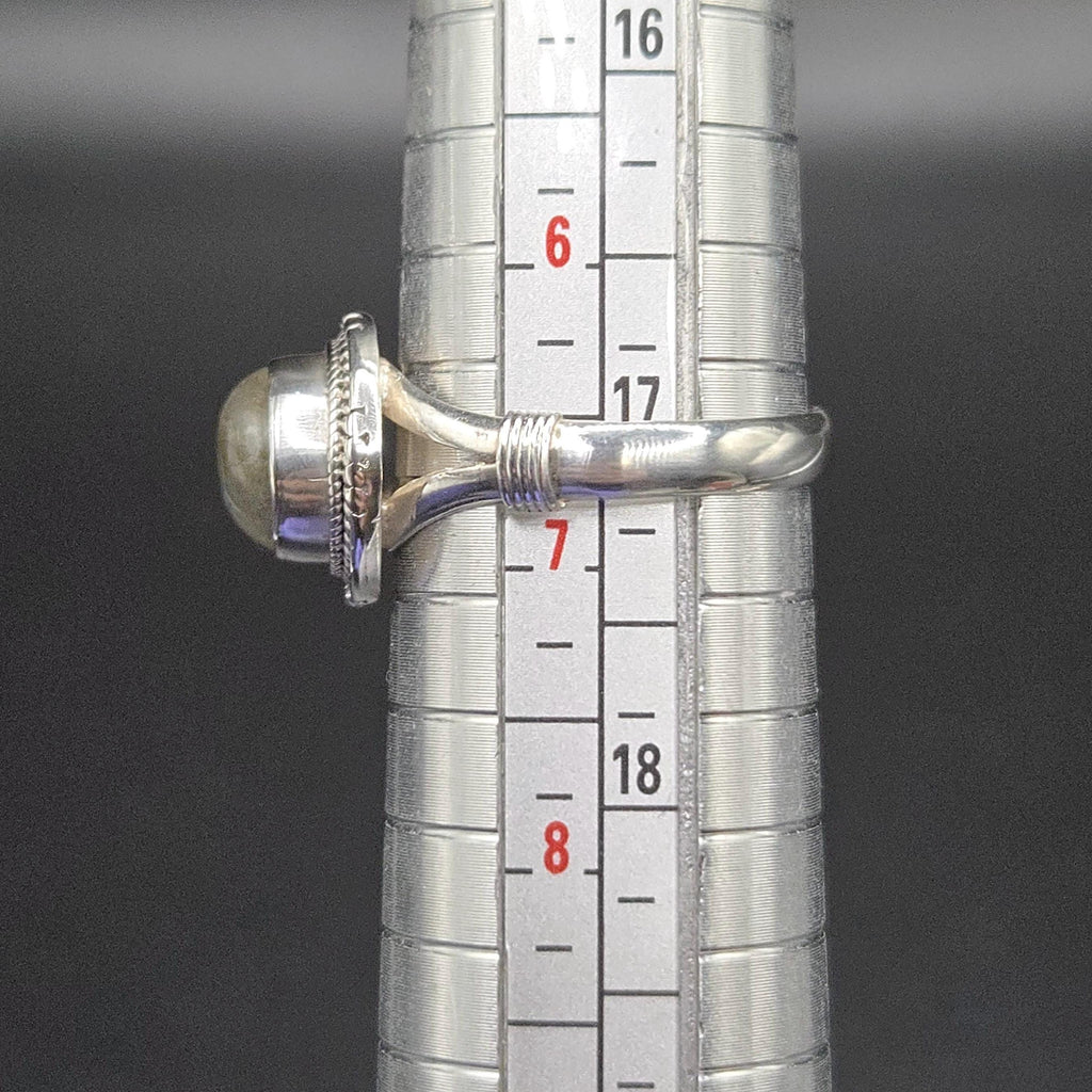 Sterling Silver Labradorite Ring, Size 6.75