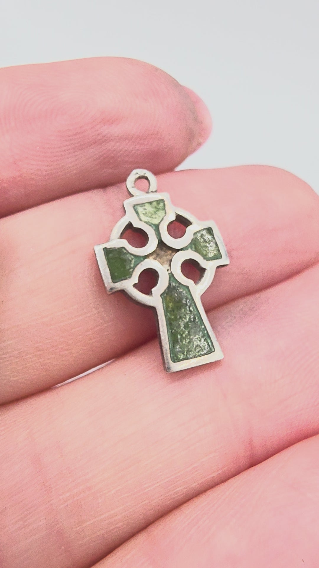 925 Sterling Silver Celtic Cross Charm Pendant - IRELAND