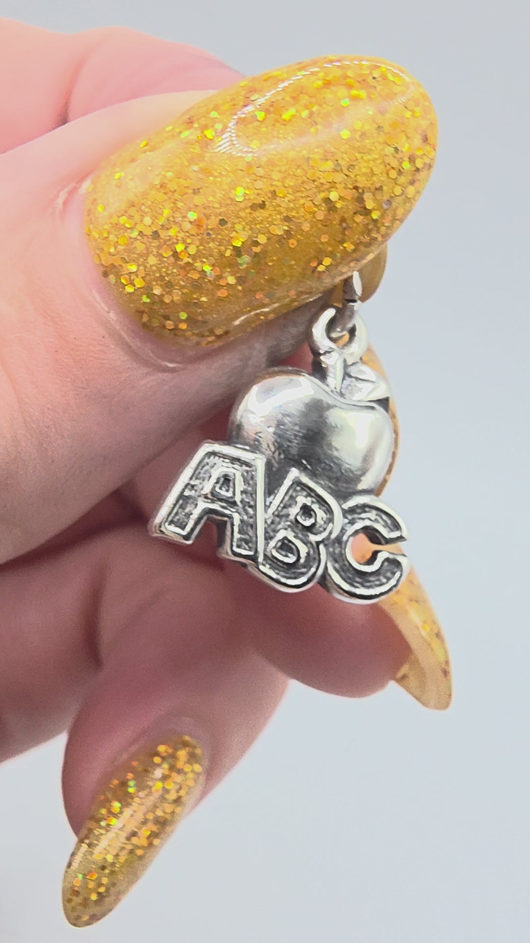 James Avery 925 Sterling Silver ABC Apple Charm Pendant