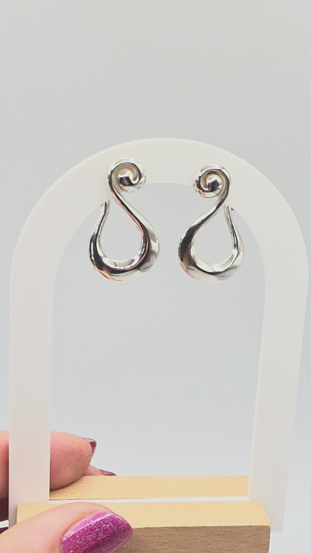 RETIRED James Avery Tranquil Waves Sterling Silver Earrings - HTF RARE