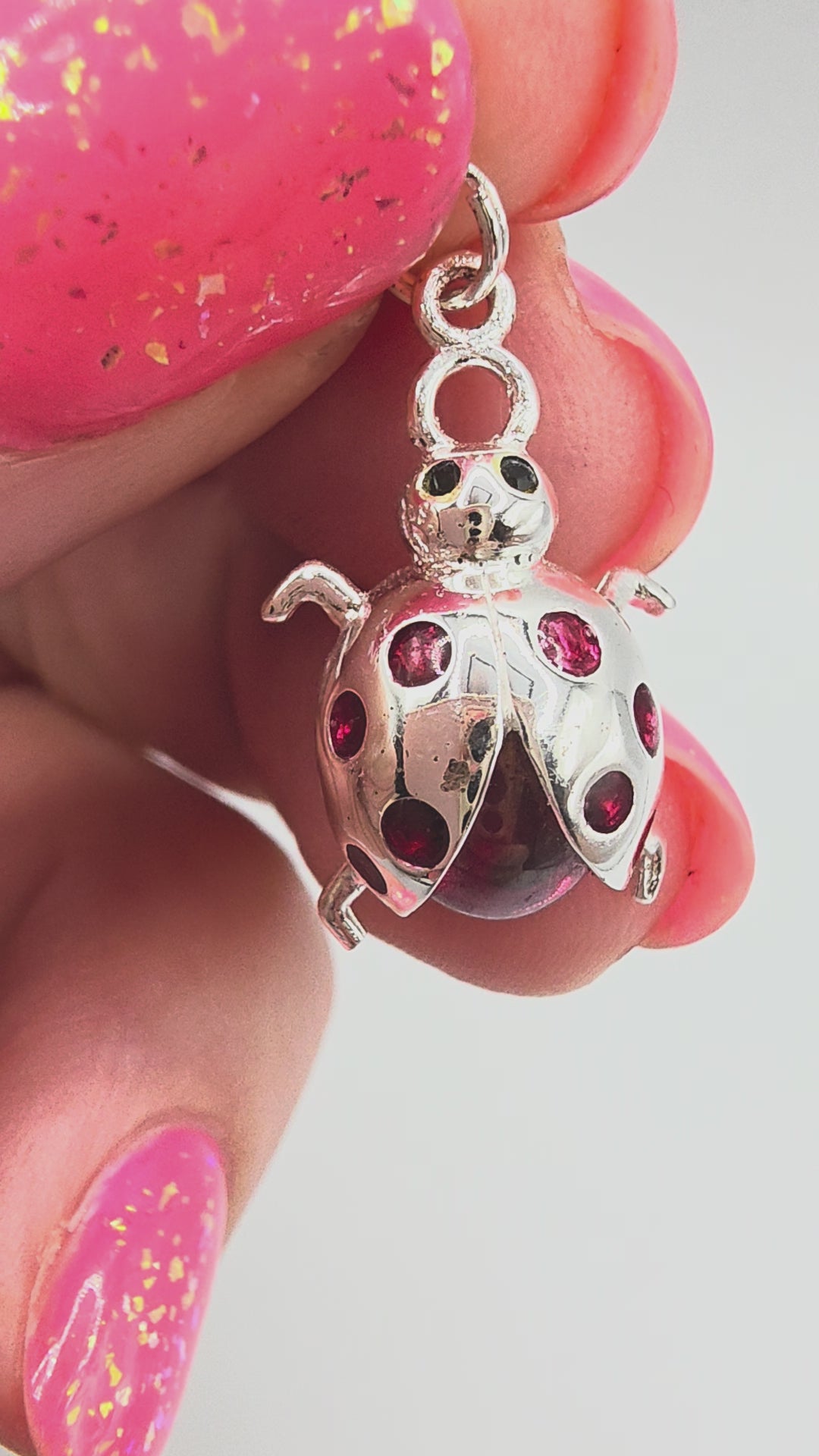 925 Sterling Silver Ladybug Insect Charm Pendant