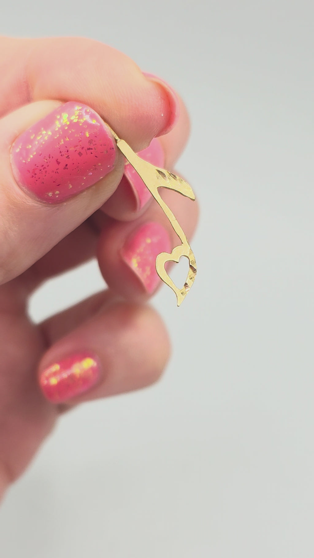 Michael Anthony Solid 14K Yellow Gold Music Note with Heart Necklace Pendant