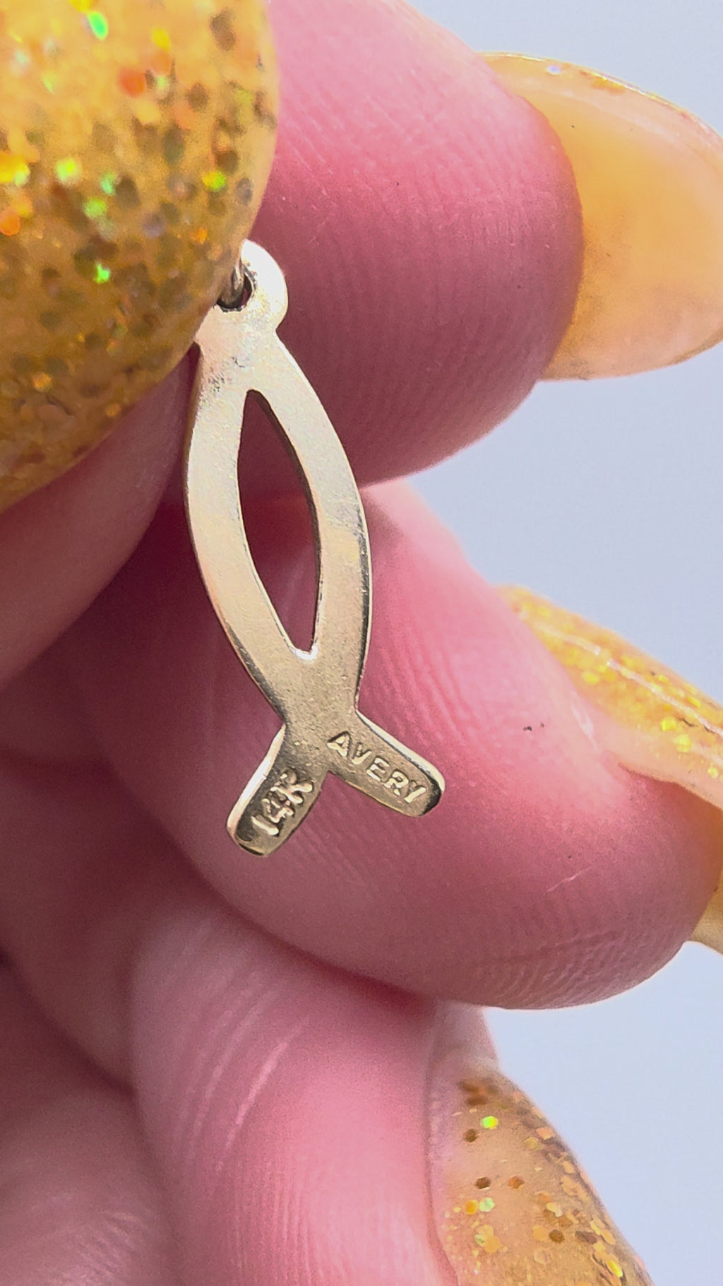 RETIRED James Avery Solid 14K Gold Ichthus Fish Charm Pendant - Uncut with Box