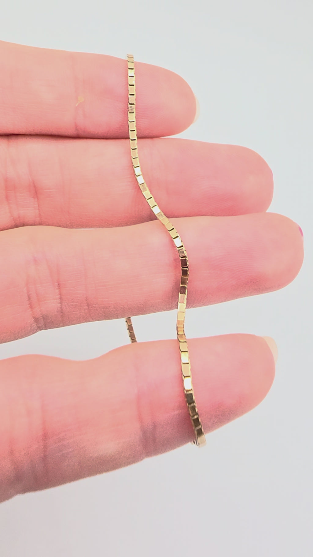 Vintage UnoAErre Solid 14K Yellow Gold Box Chain Bracelet Made in Italy Marked 585 ITALY and Star 1 AR Video