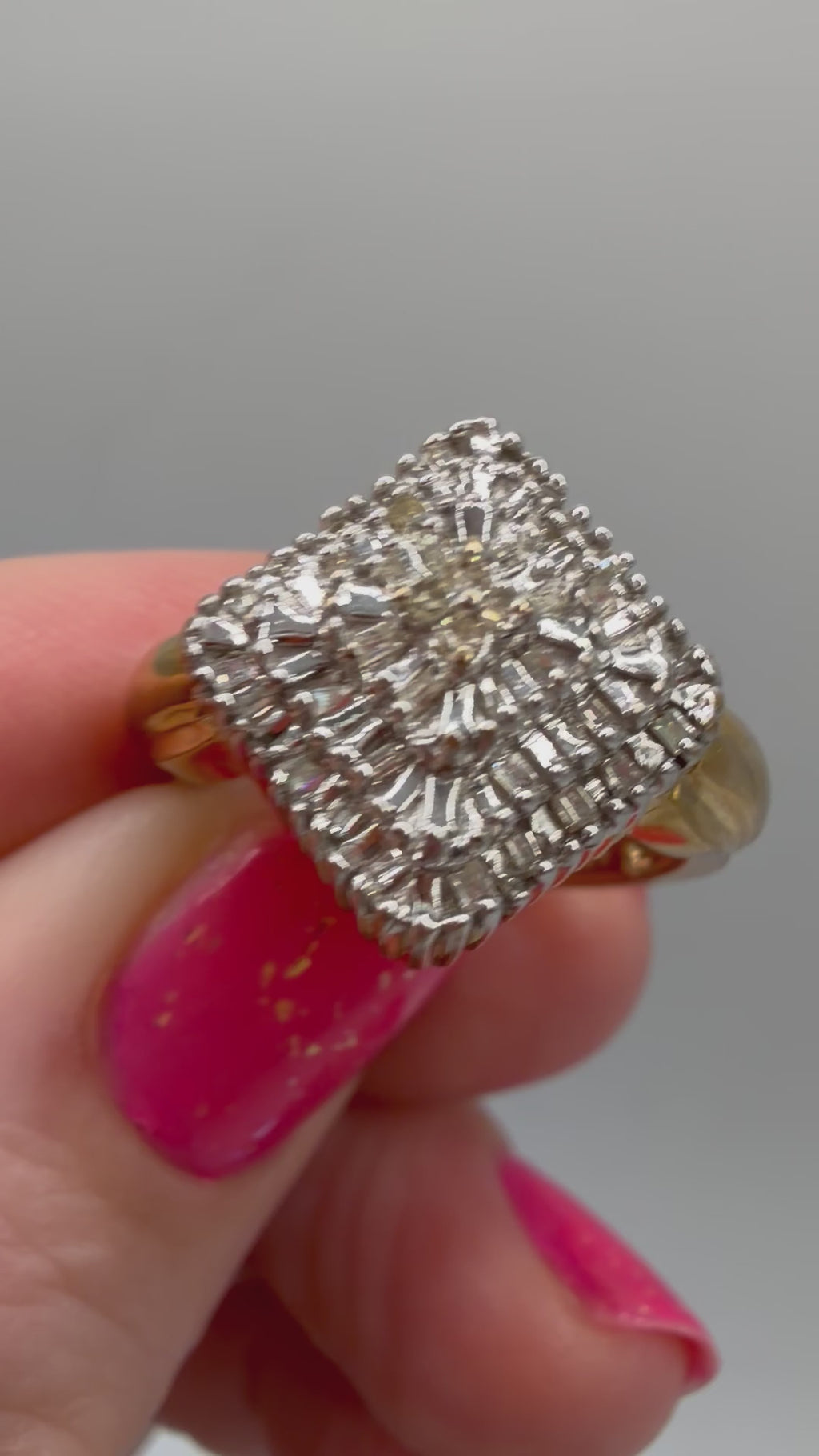 Solid 10K Yellow Gold Ring with Diamonds – Size 7