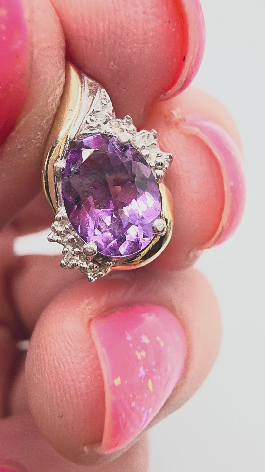 Alwand Vahan Sterling Silver & 10K Gold Amethyst Pendant with Diamond Accents