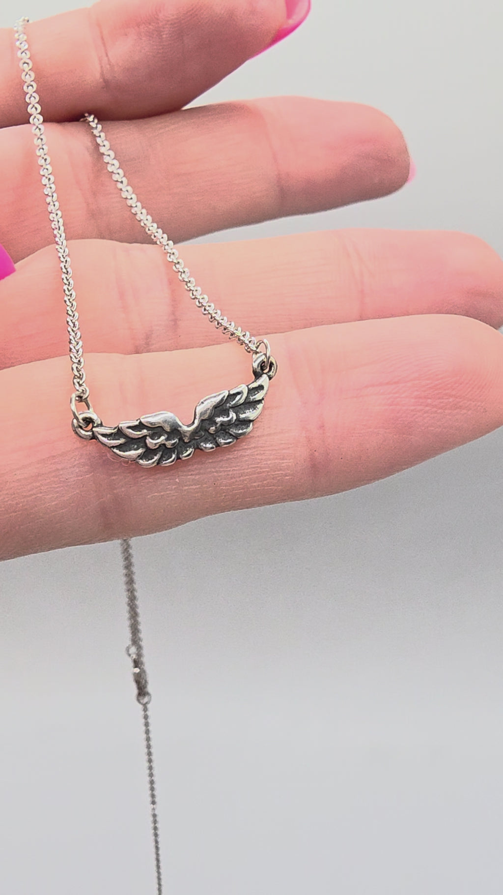 RETIRED James Avery Take Flight Angel Wings 925 Sterling Silver Pendant Necklace