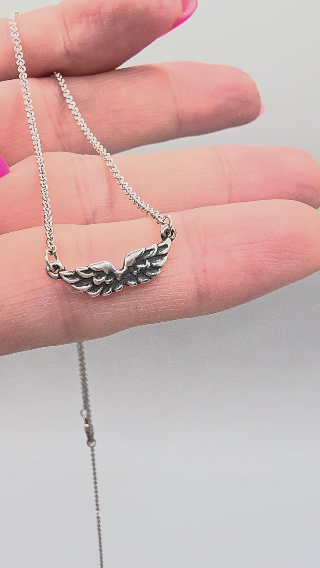 RETIRED James Avery Take Flight Angel Wings 925 Sterling Silver Pendant Necklace