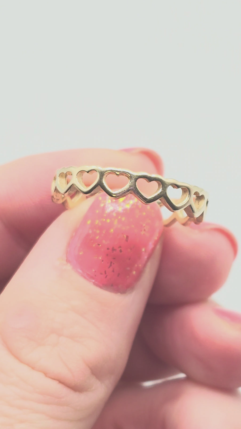 James Avery Solid 14K Yellow Gold Heart Band Ring Size 10