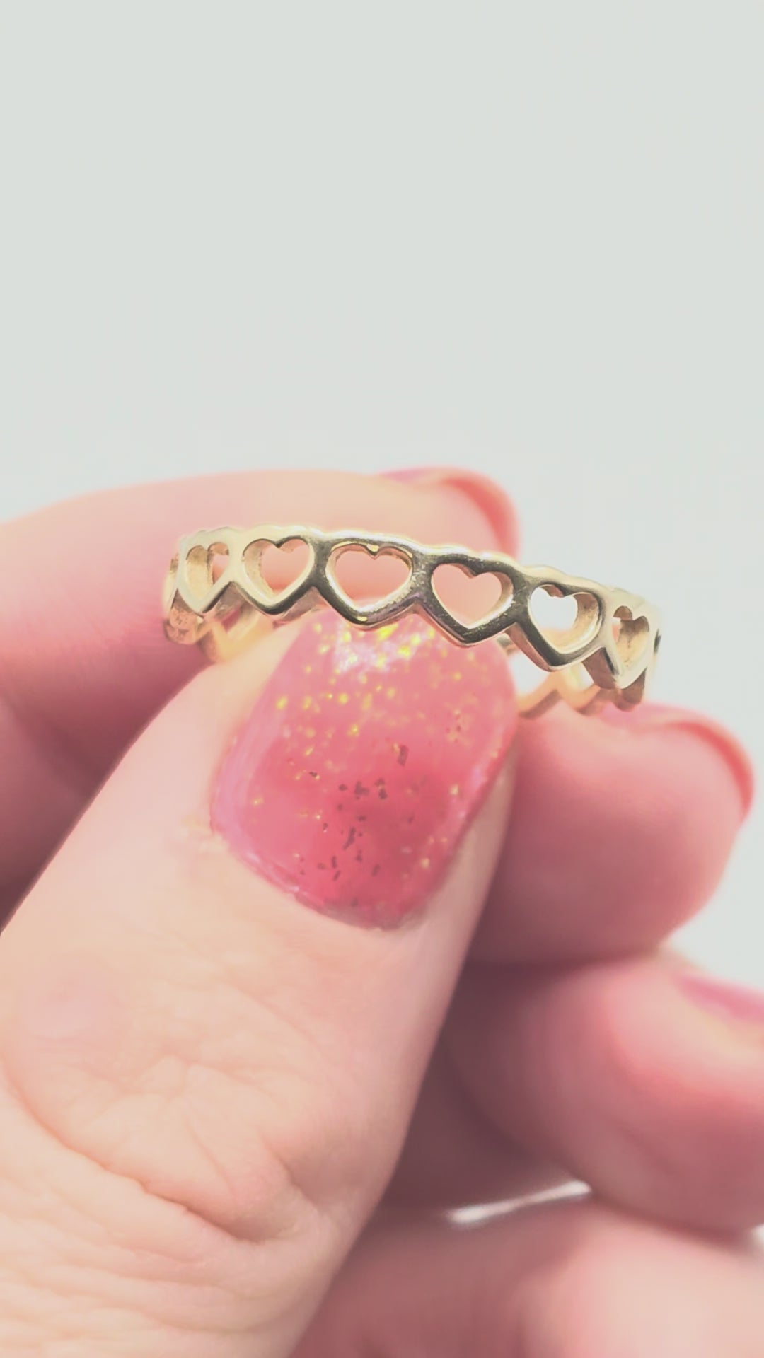 James Avery Solid 14K Yellow Gold Heart Band Ring Size 10