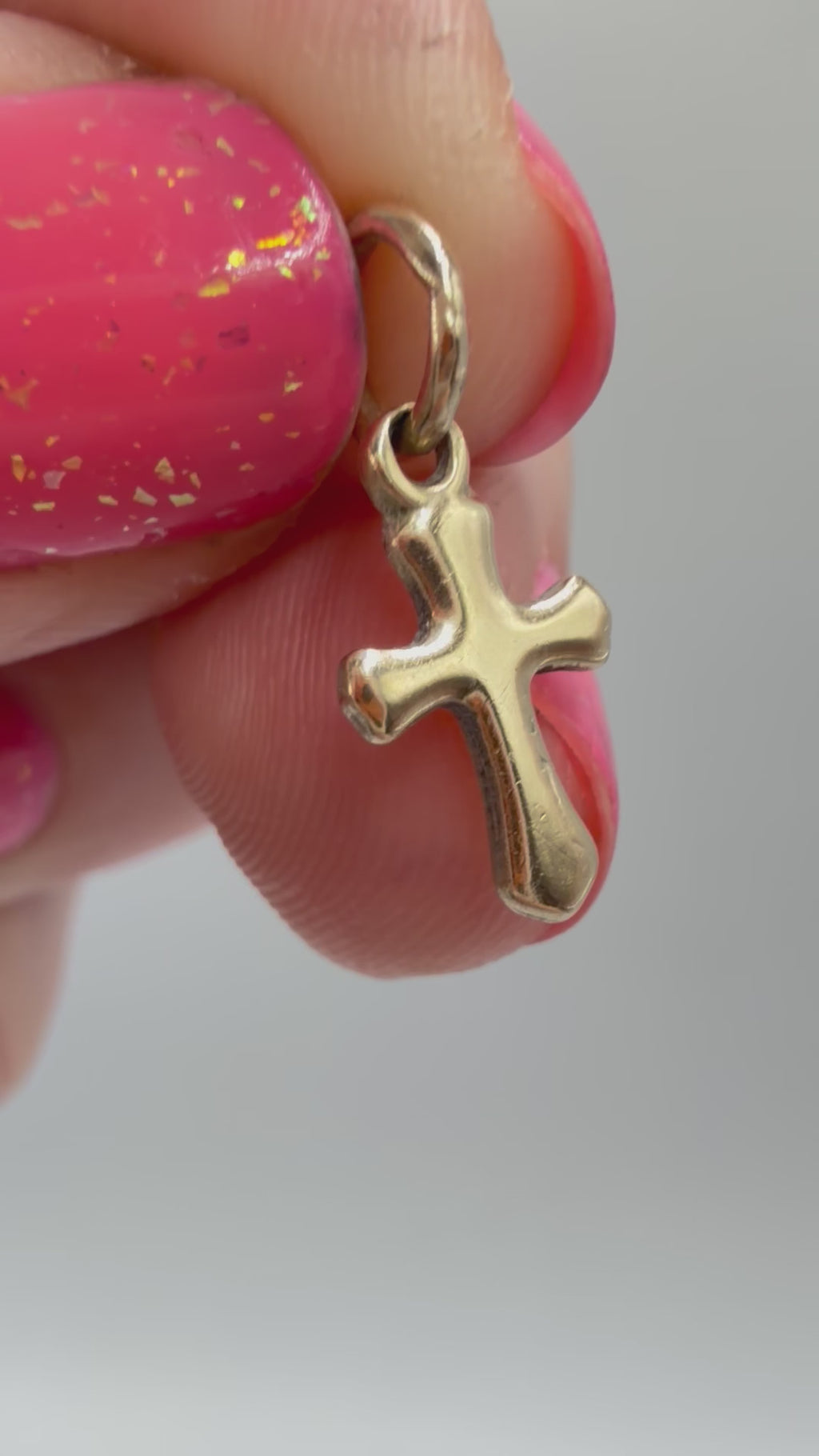 James Avery Solid 14K Yellow Gold Cross Charm With Uncut Loop
