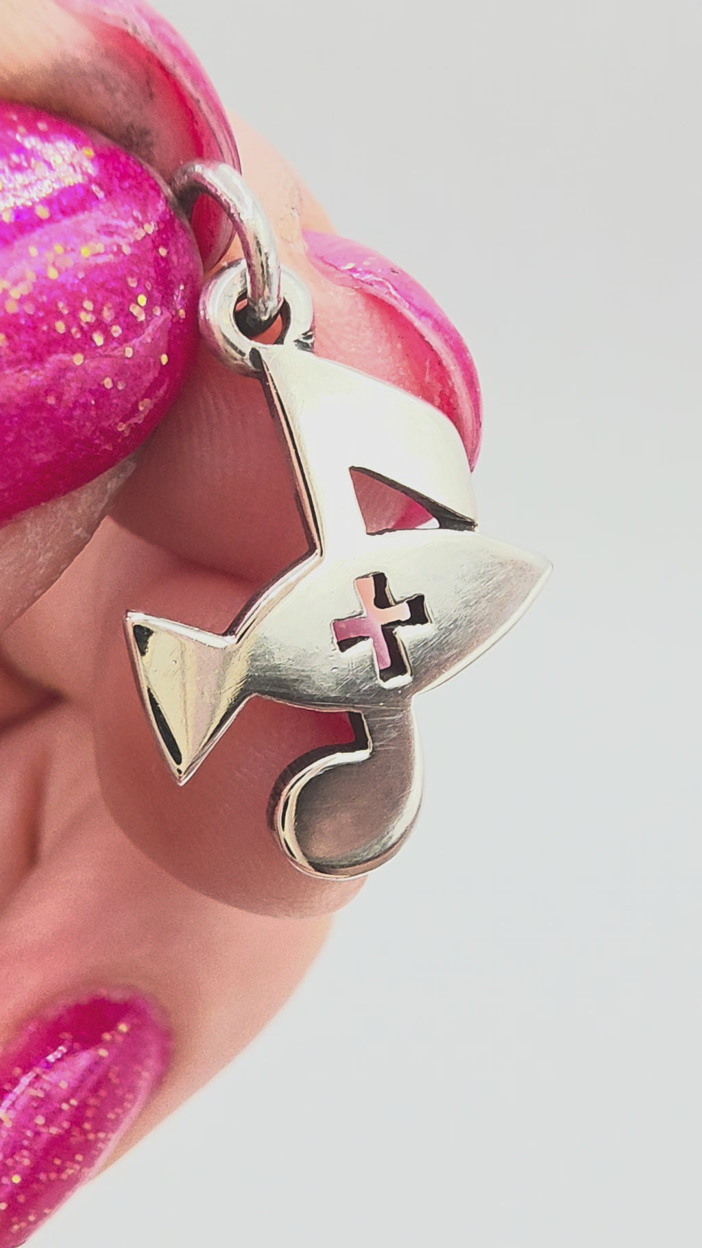 Video of RETIRED James Avery Ichthus Fish Music Note Cross Sterling Silver Charm Pendant