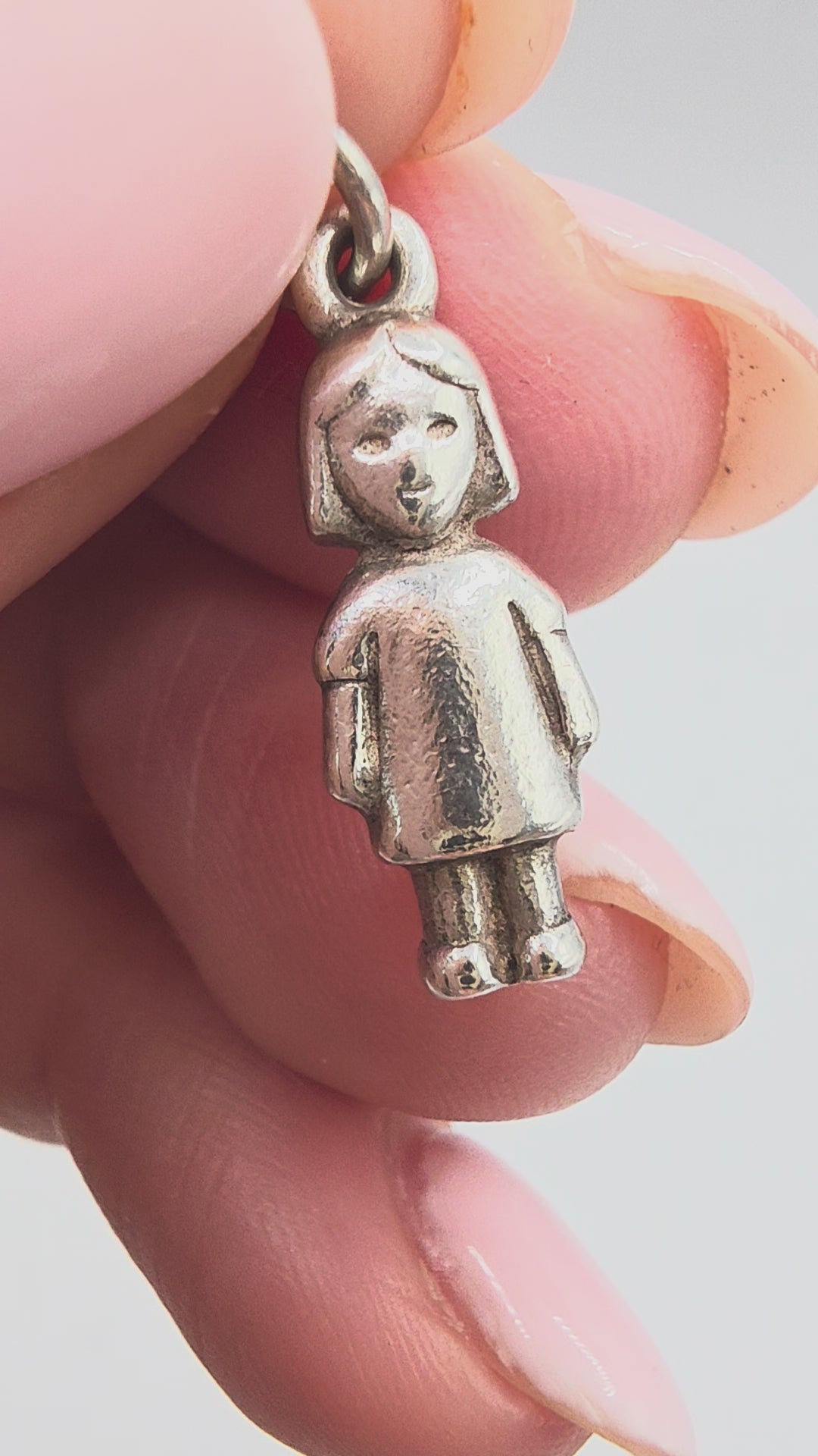 RETIRED James Avery Sterling Silver Little Girl Child Daughter Charm Faded Stamp