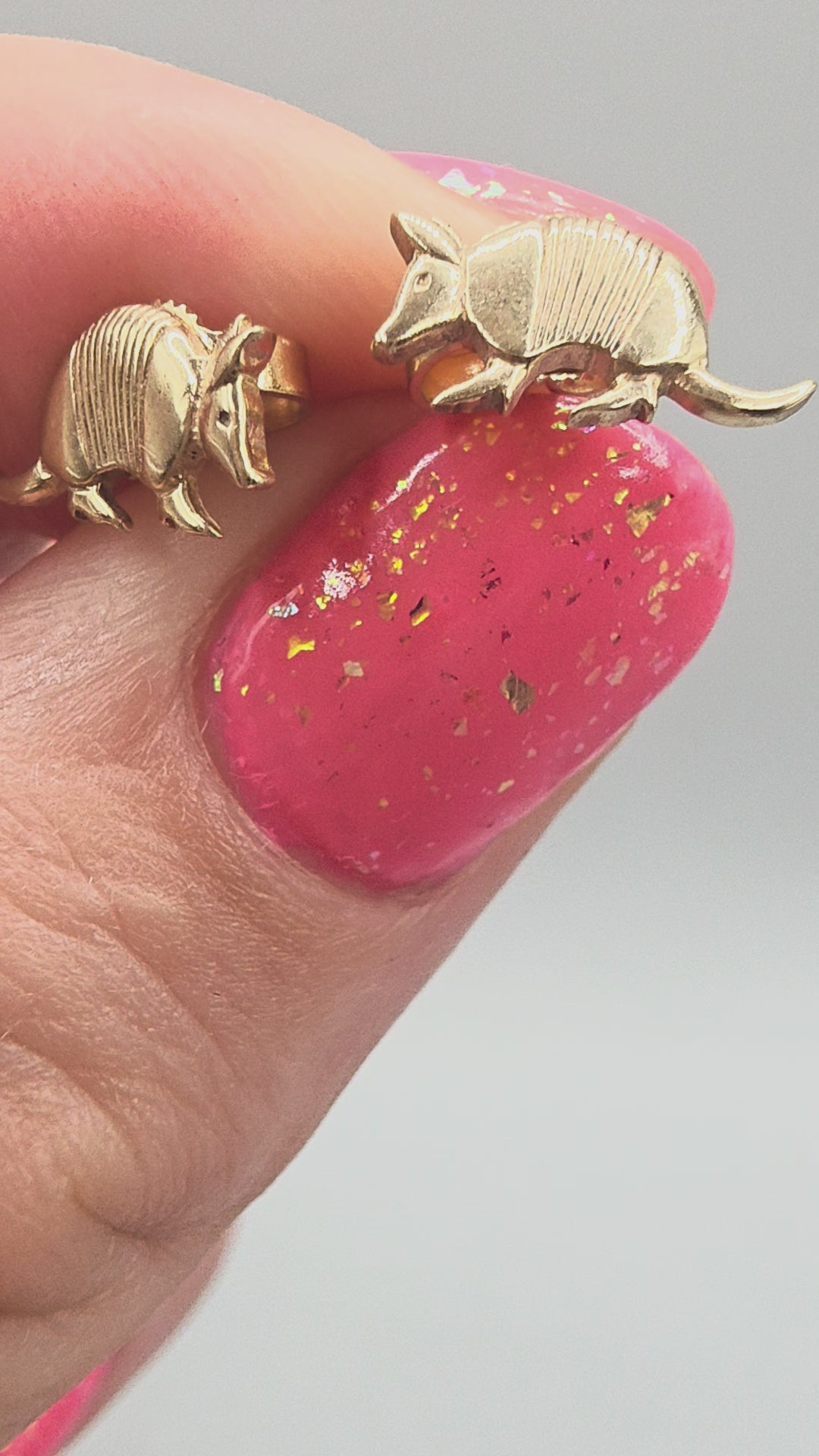 RETIRED James Avery Armadillo Solid 14K Gold Stud Earrings - RARE HTF