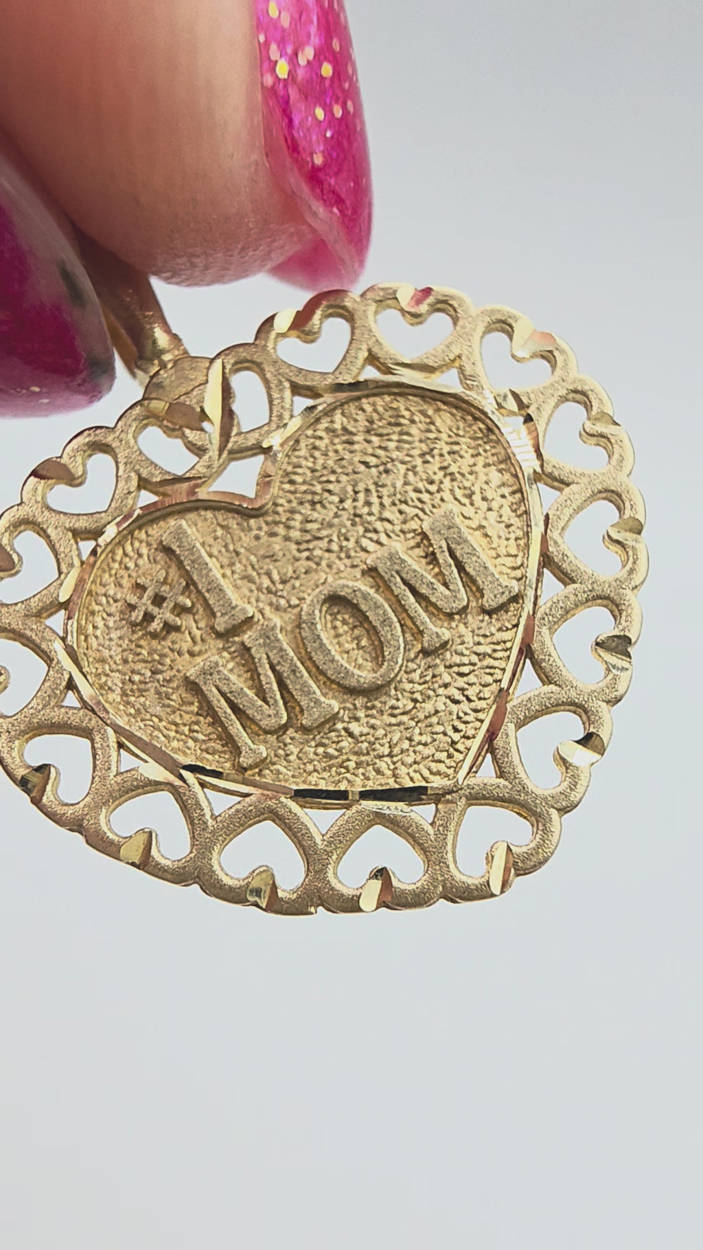 Michael Anthony Solid 14K Yellow Gold #1 Mom Mothers Day Heart Pendant