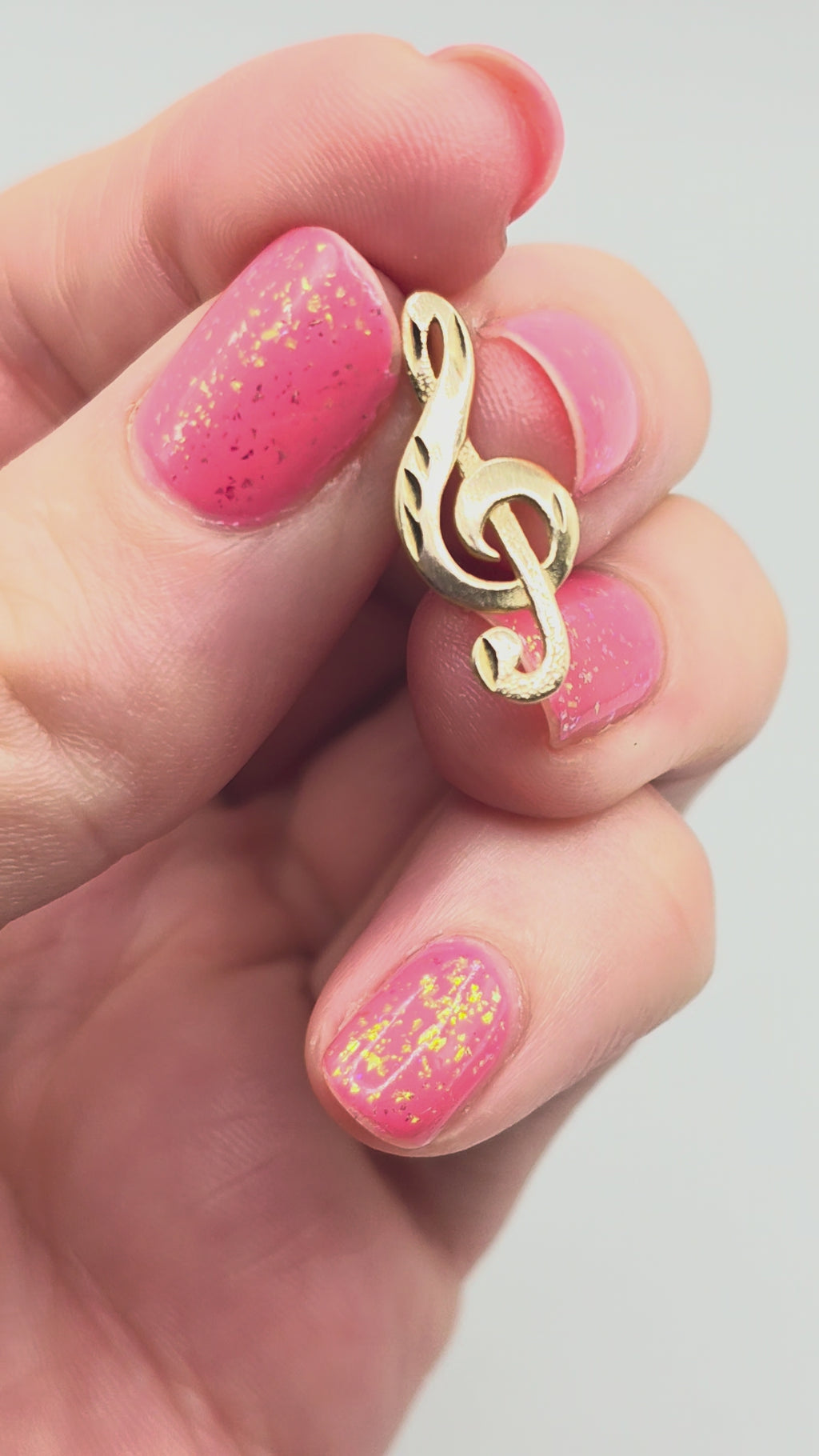 Michael Anthony Solid 14K Yellow Gold Treble Clef Necklace Music Pendant