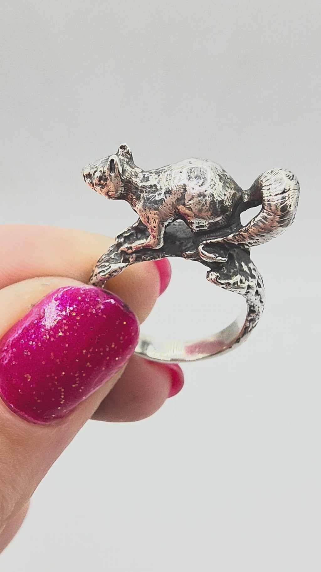 James Avery 3D Squirrel 925 Sterling Silver Animal Ring - RETIRED HTF - Size 5