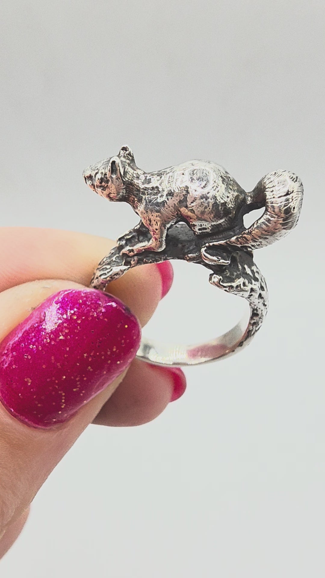 James Avery 3D Squirrel 925 Sterling Silver Animal Ring - RETIRED HTF - Size 5