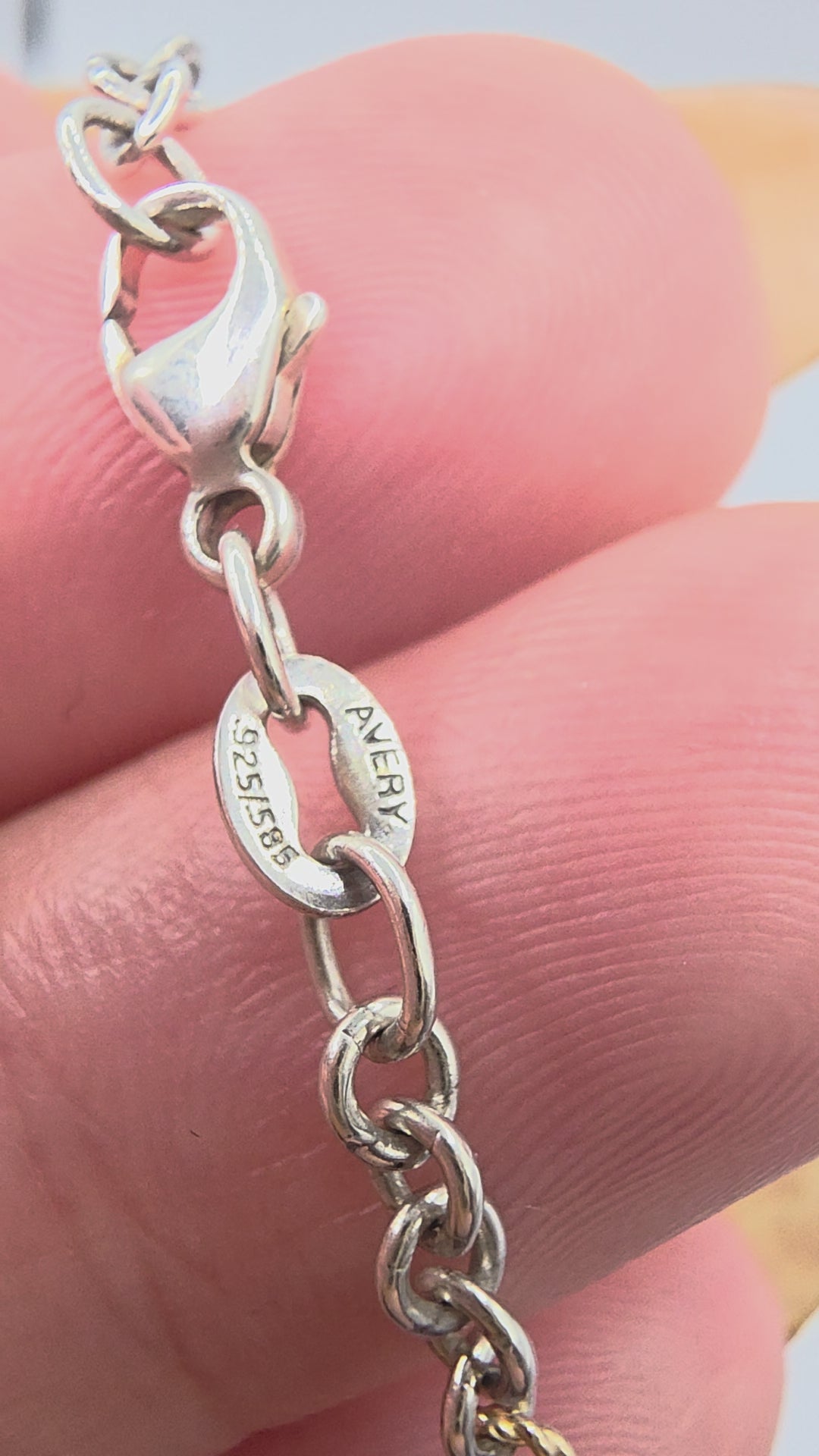 James Avery Solid 14K Gold & Sterling Silver Cable Figaro Chain Necklace 18 Inch