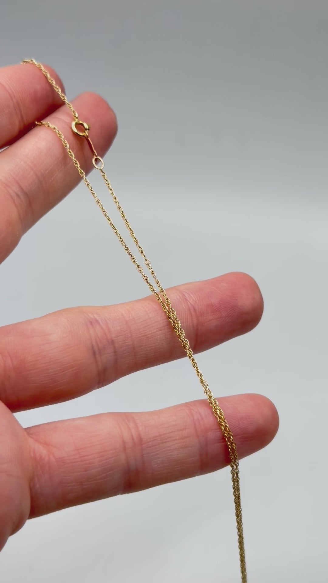 Solid 14K Yellow Gold Chain Necklace 16 Inches