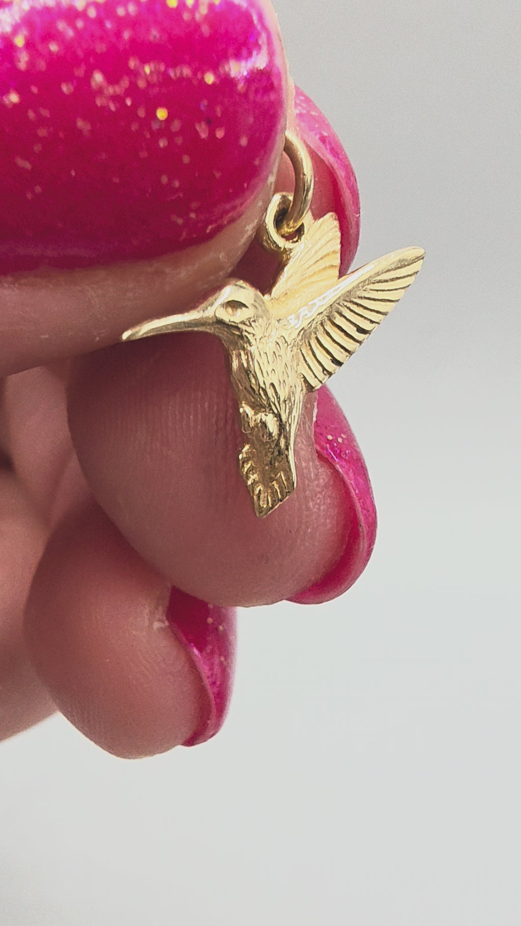 James Avery Solid 14K Yellow Gold Hummingbird Bird Charm Pendant