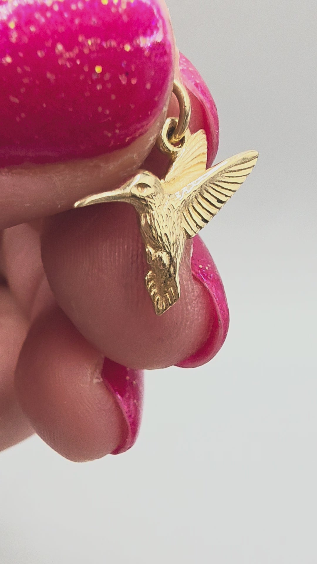 James Avery Solid 14K Yellow Gold Hummingbird Bird Charm Pendant