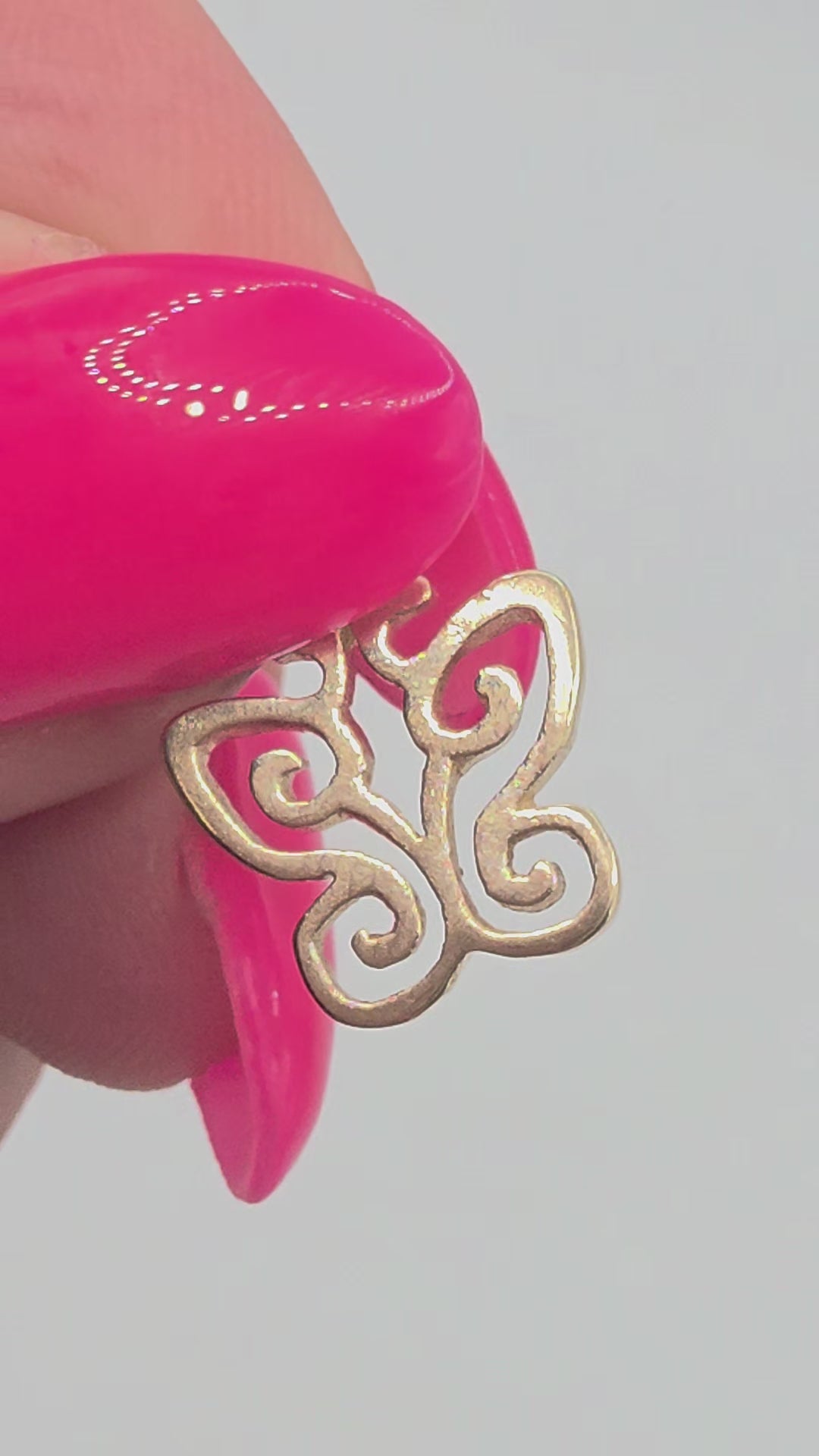 RETIRED James Avery Spring Butterfly Solid 14K Yellow Gold Charm Pendant