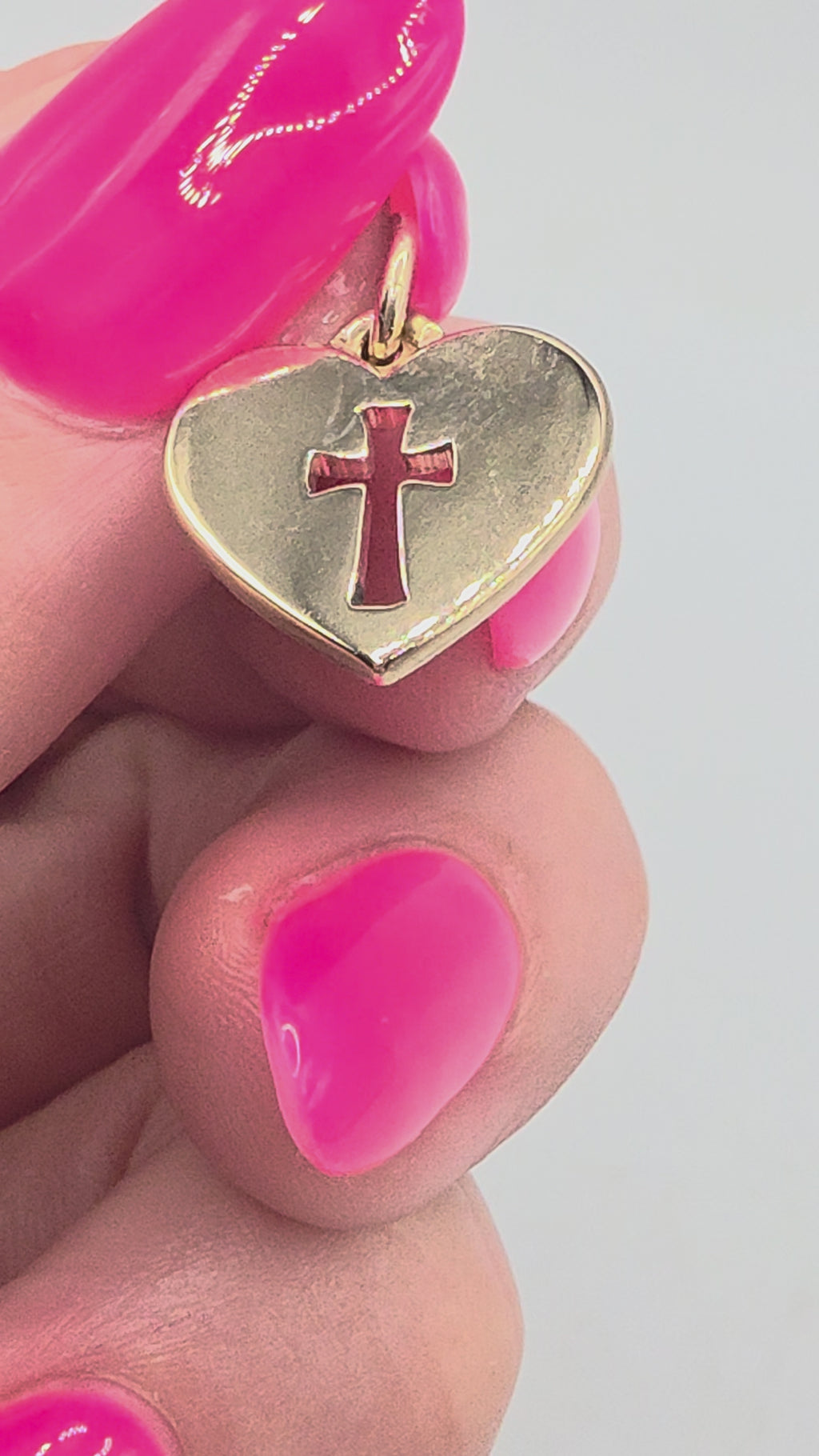 James Avery Solid 14K Yellow Gold Crosslet Cross Heart Charm Pendant