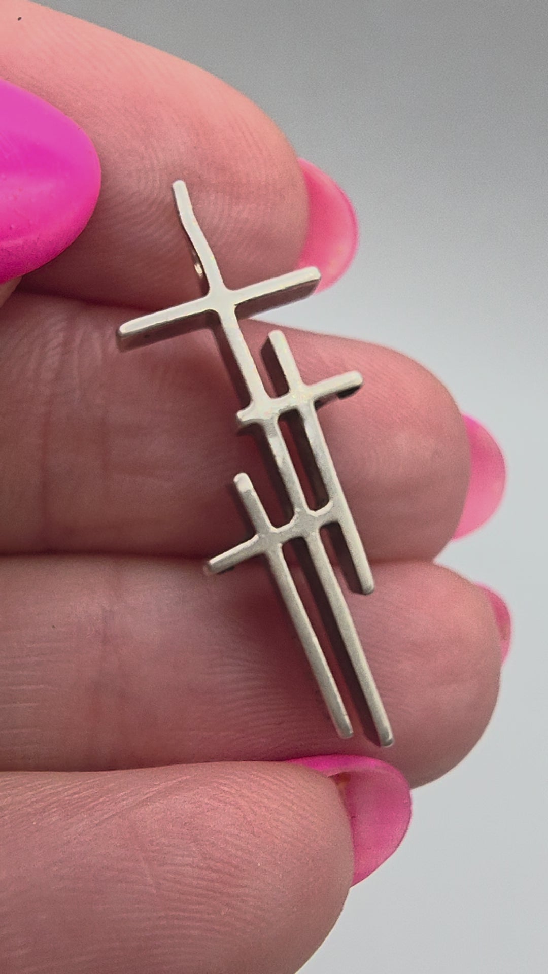 RETIRED James Avery Sterling Silver Crosses of Calvary Three Cross Pendant