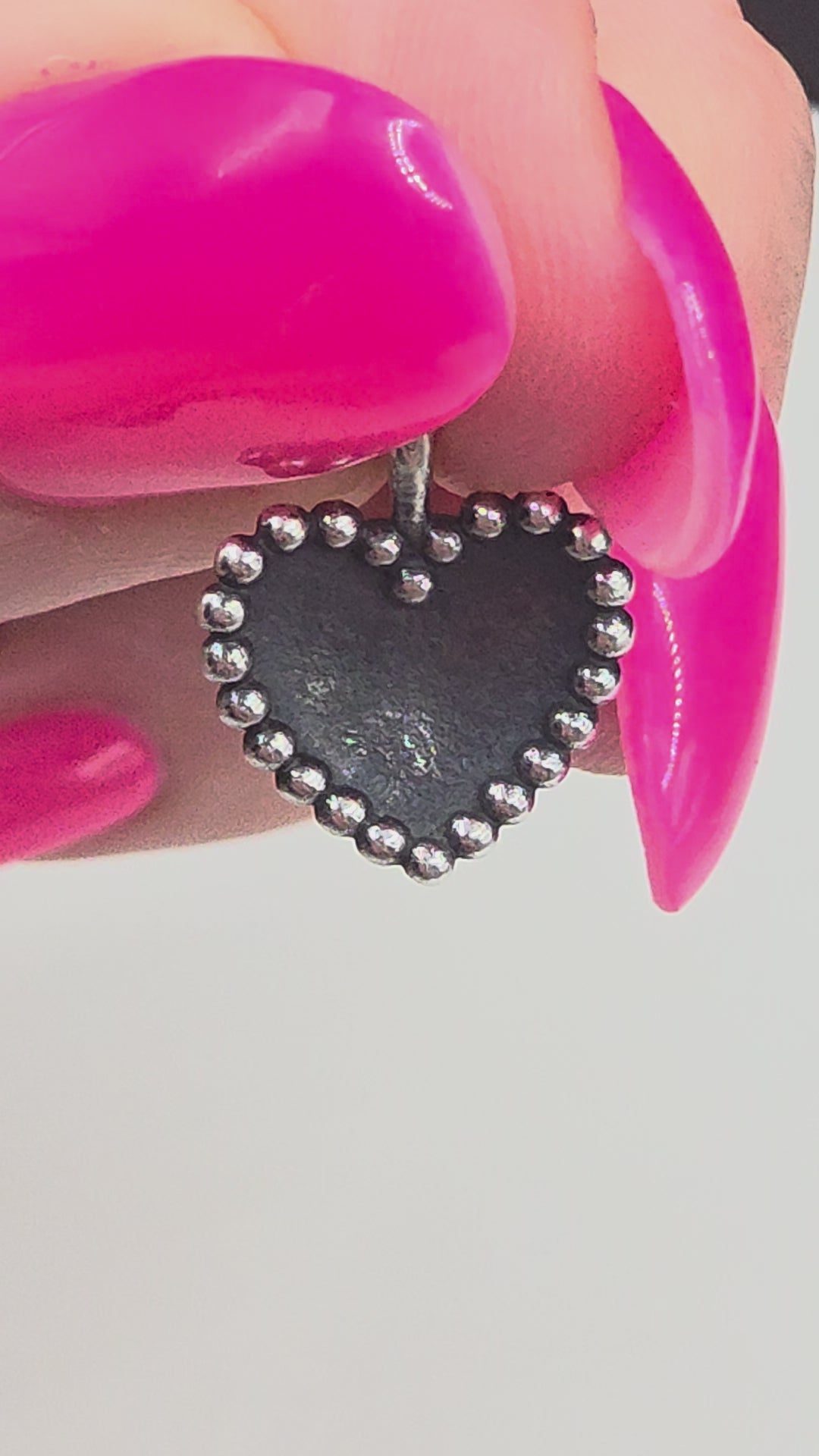 RETIRED James Avery 925 Sterling Silver Beaded Heart Pendant