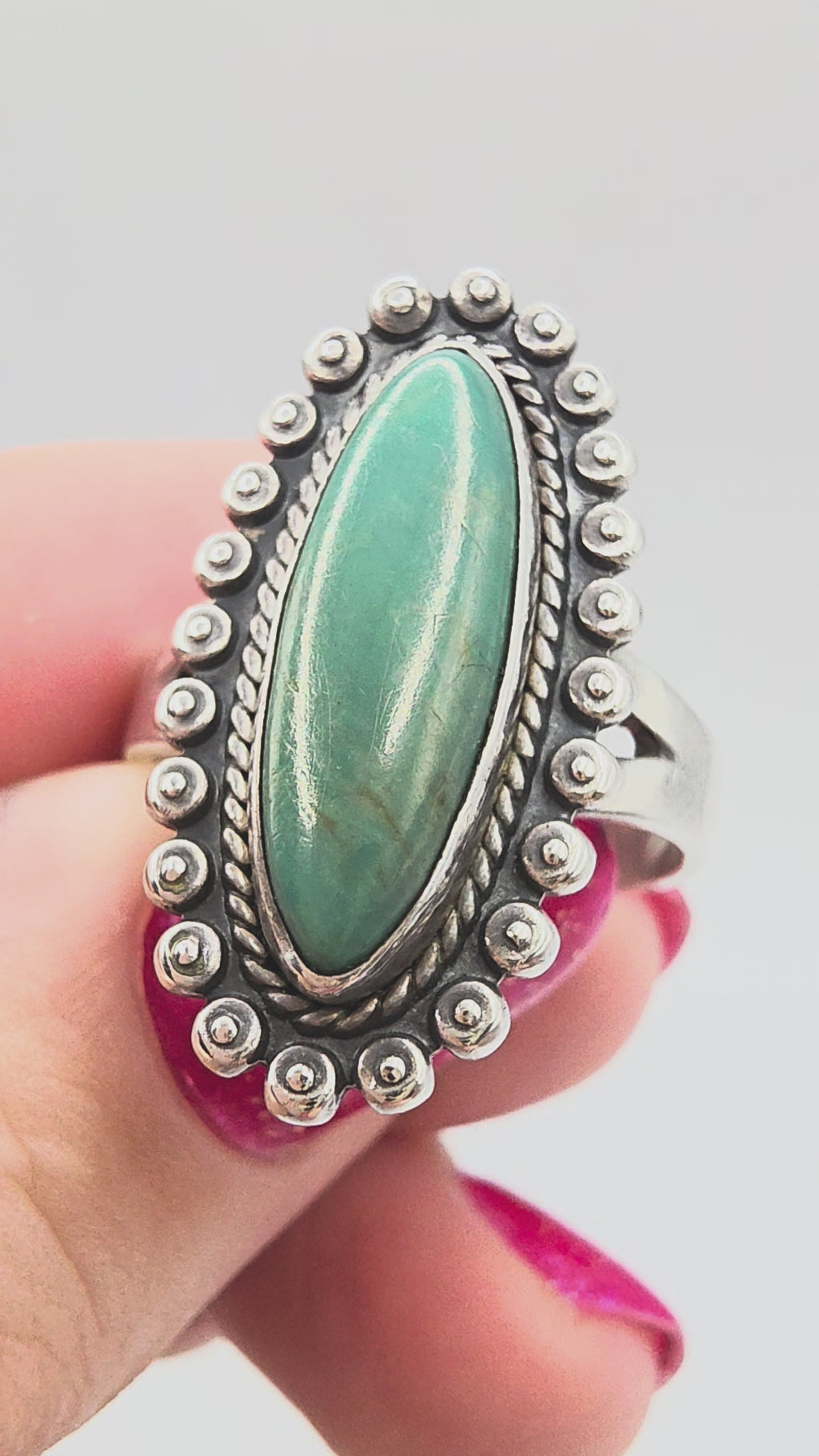 925 Sterling Silver Southwest Style Turquoise Ring - Size 7