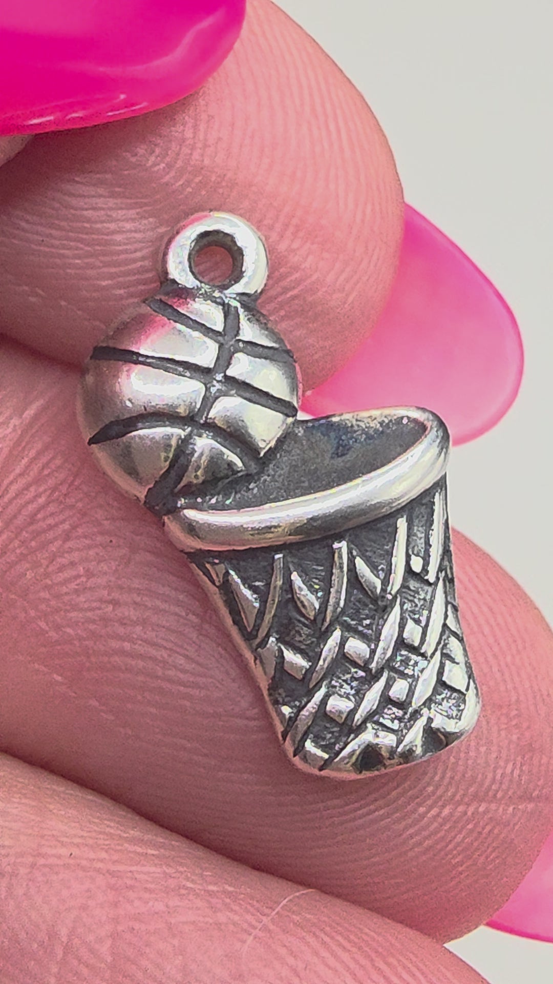 James Avery 925 Sterling Silver Basketball Hoop Charm Pendant