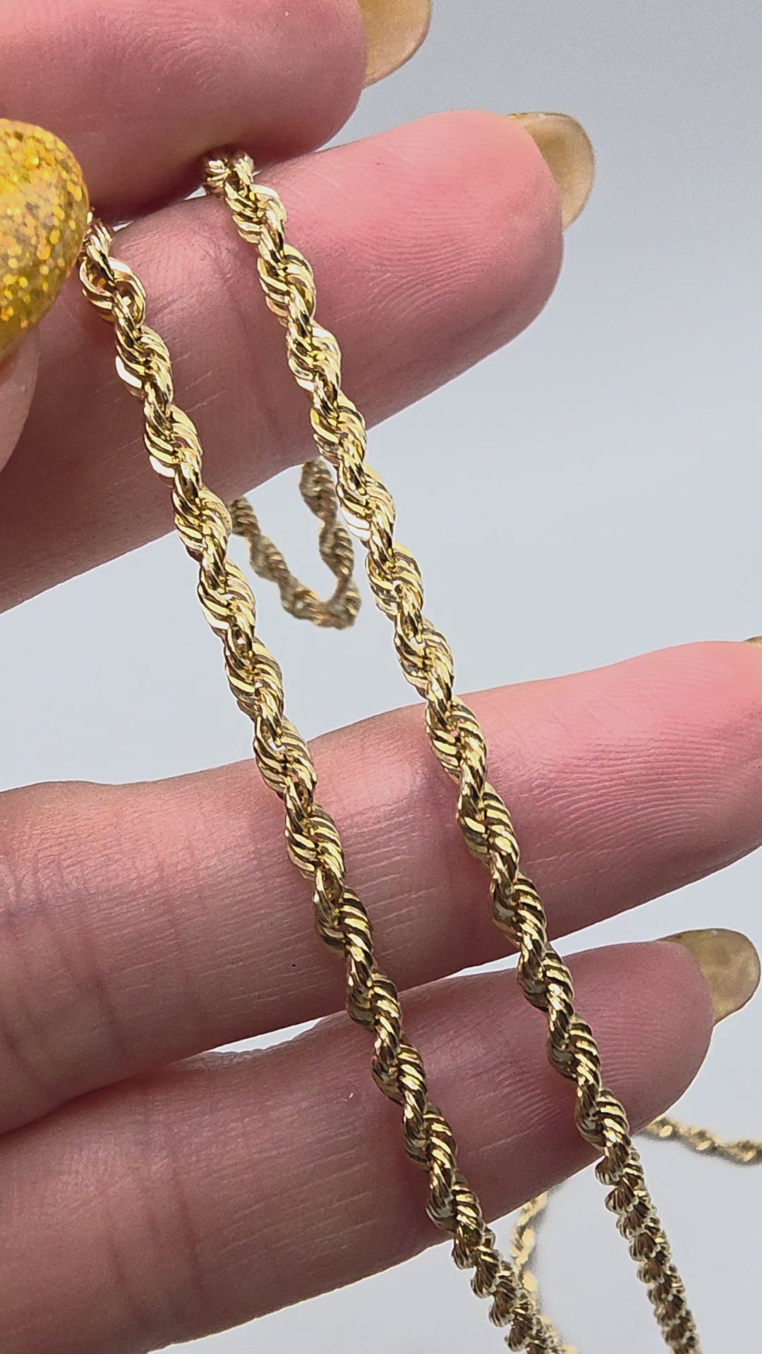 Vintage Michael Anthony Solid 14K Yellow Gold French Rope Chain Necklace 18" 3mm