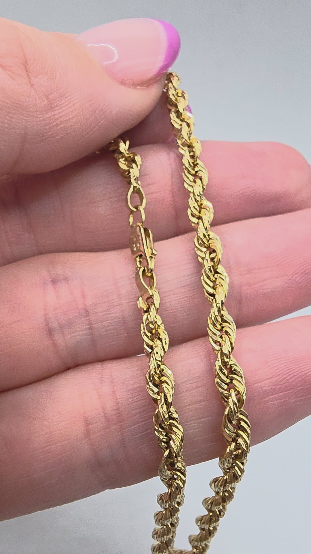 Vintage Michael Anthony Solid 14K Gold French Rope Chain Bracelet 8 Inch 3.5mm