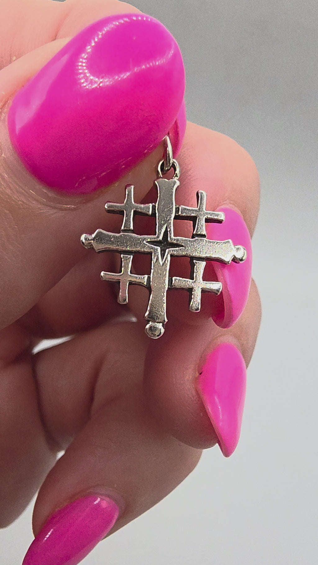 Retired James Avery Jerusalem Cross Sterling Silver Charm Pendant
