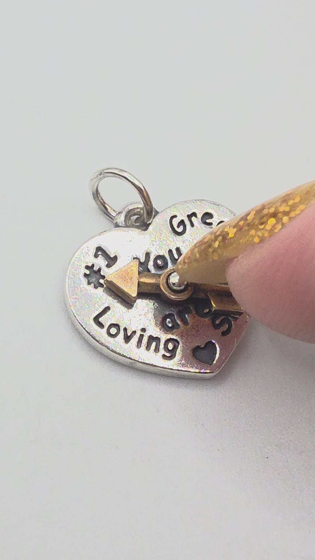 RETIRED James Avery 925 Sterling Silver Heart Spinner Charm Pendant