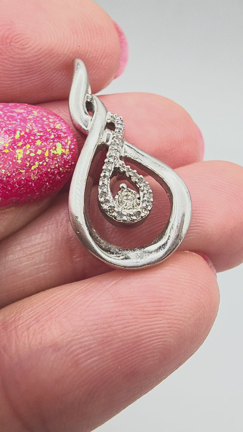 Jane Seymour 925 Sterling Silver Diamond Necklace Pendant