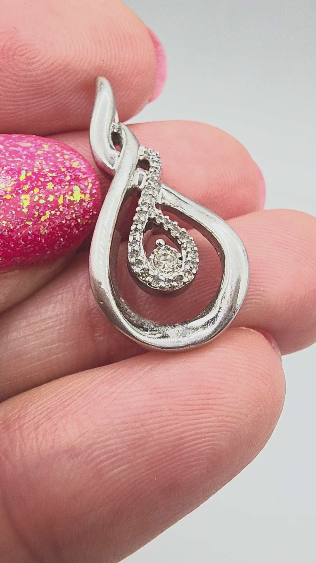 Jane Seymour 925 Sterling Silver Diamond Necklace Pendant