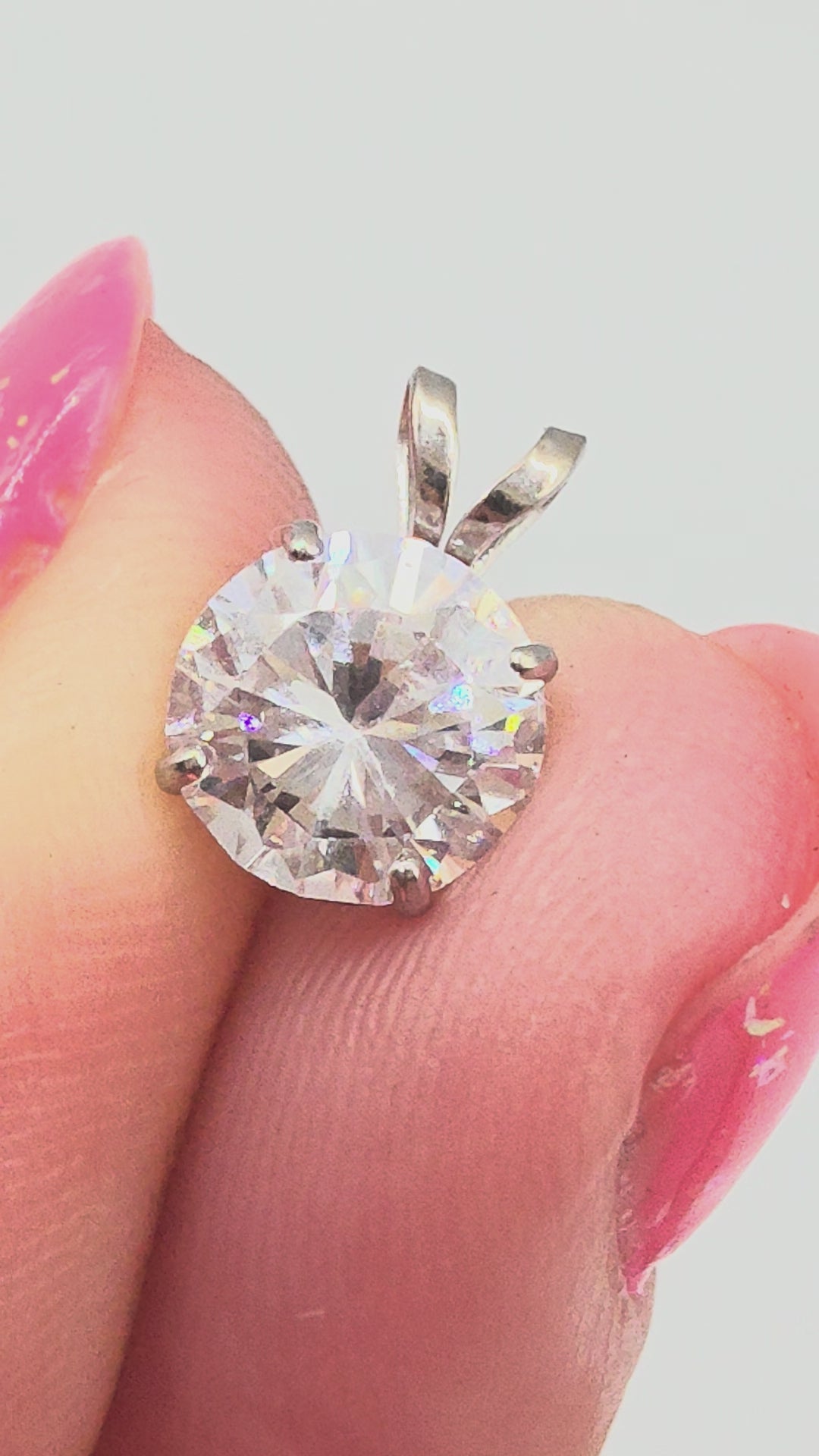 Solid 10K White Gold CZ Necklace Pendant - JCM Jacmel Jewelry Inc.