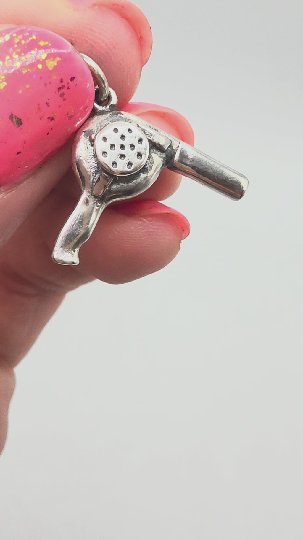 RETIRED James Avery Hair Blow Dryer 925 Sterling Silver Charm Pendant