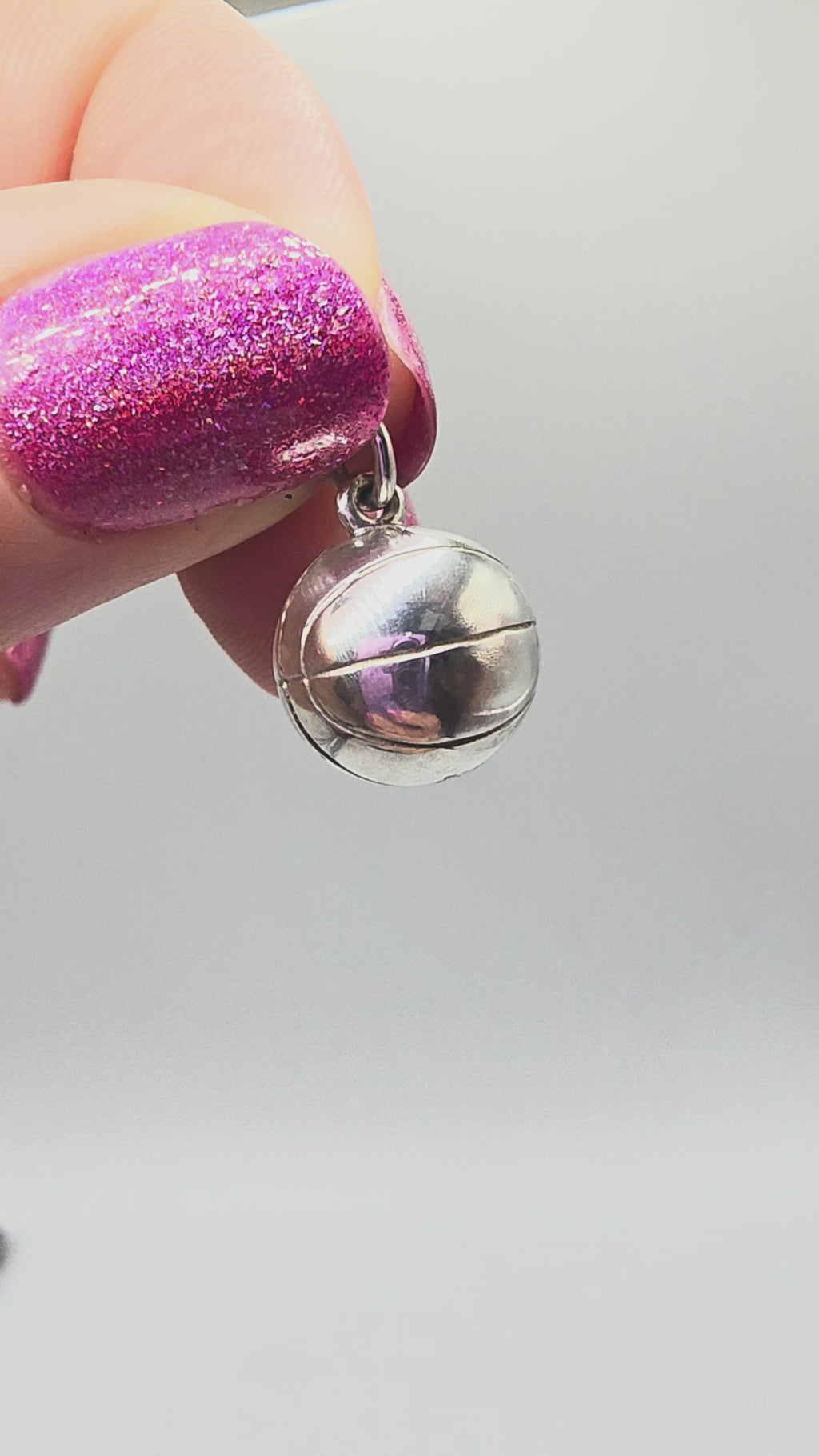 RETIRED James Avery 3D Basketball Sterling Silver Sports Charm Pendant