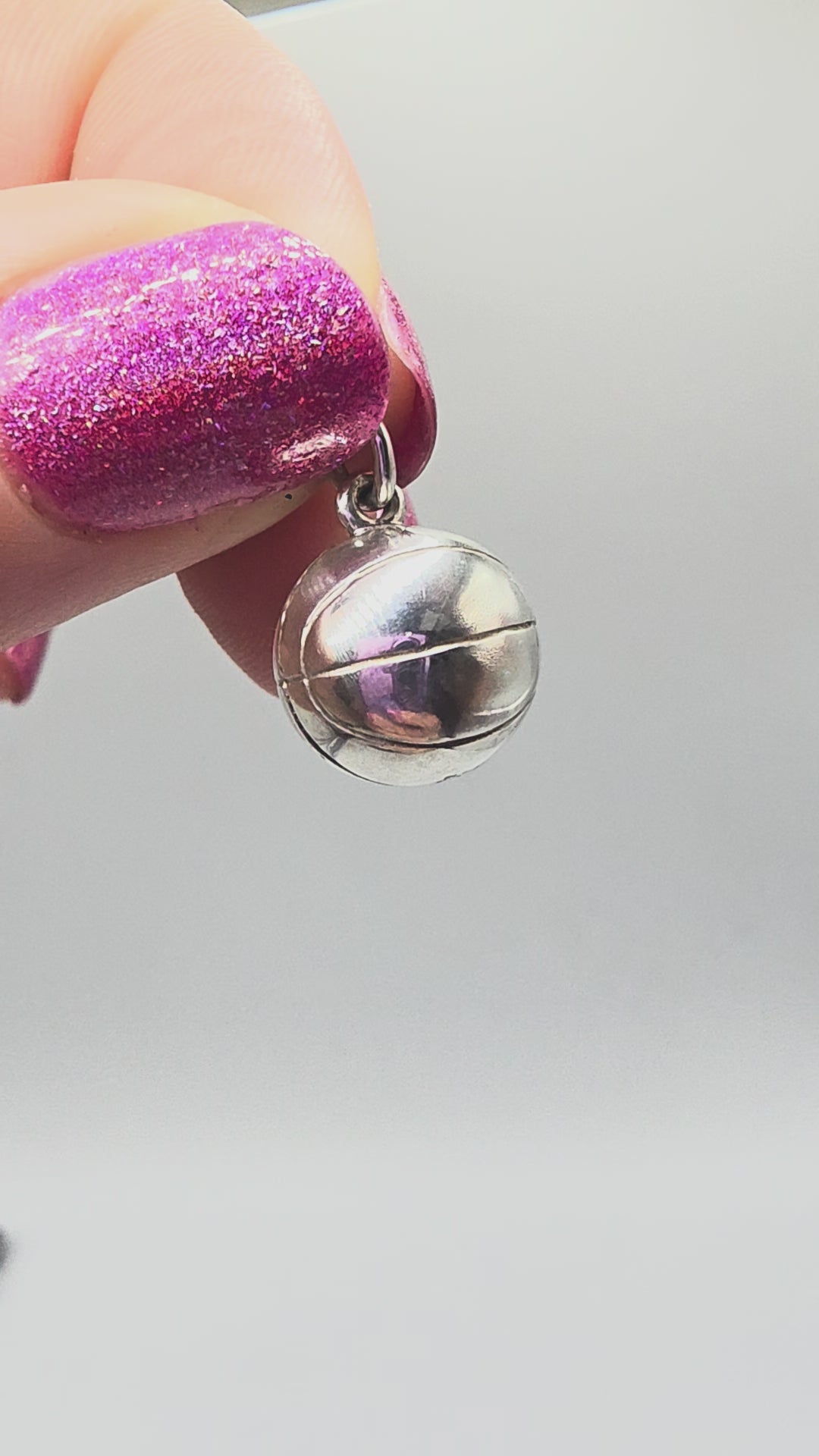 RETIRED James Avery 3D Basketball Sterling Silver Sports Charm Pendant