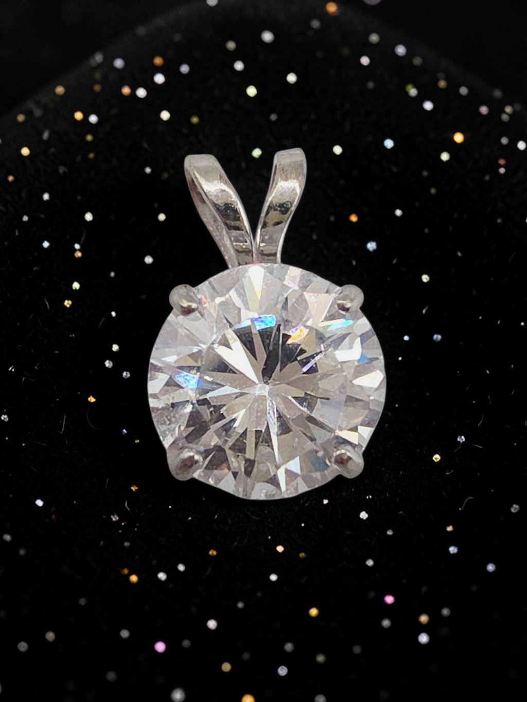 Solid 10K White Gold CZ Necklace Pendant - JCM Jacmel Jewelry Inc.