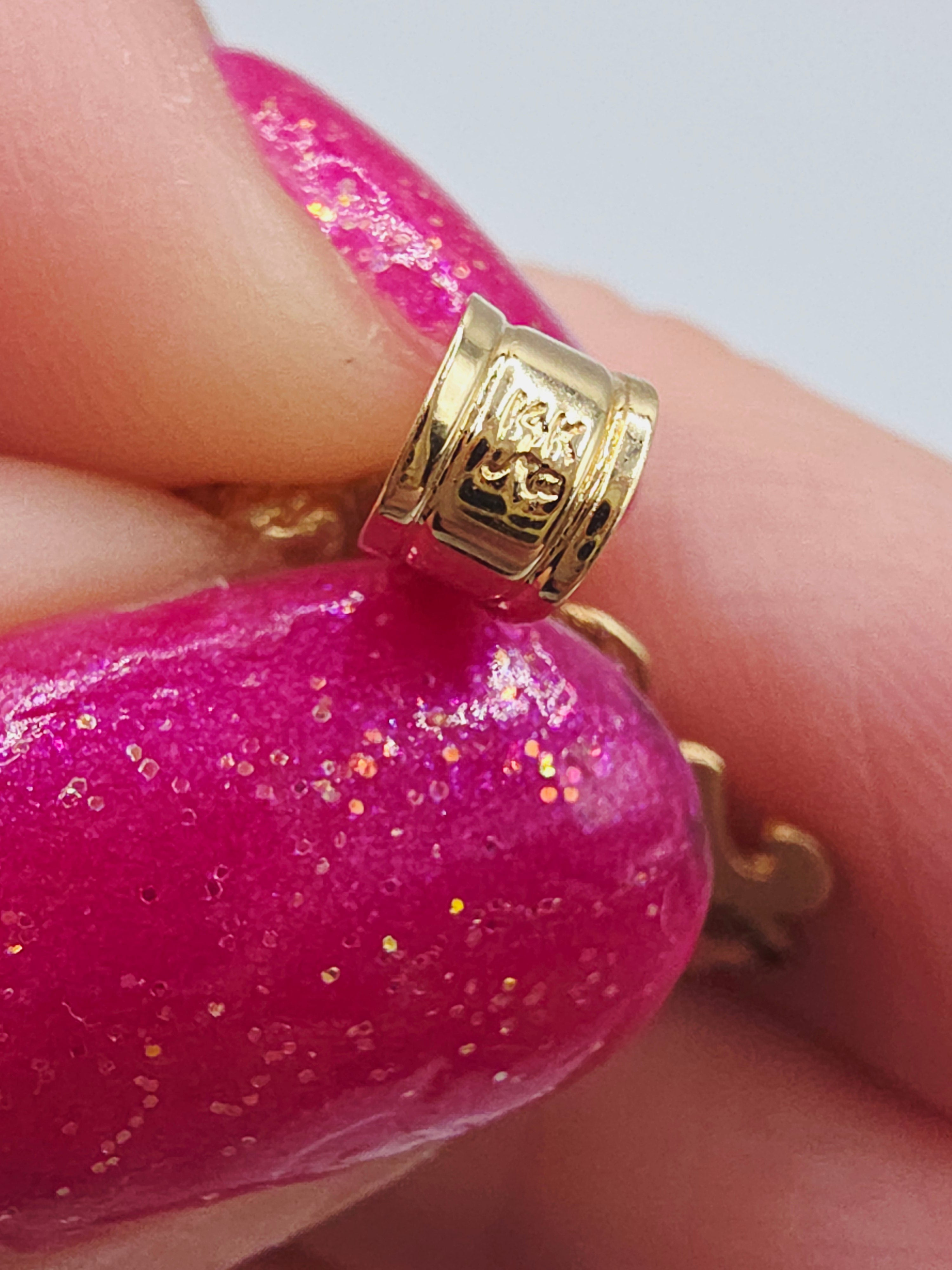 Michael Anthony Mom Heart Angel Cherub Solid 14K Yellow Gold Pendant