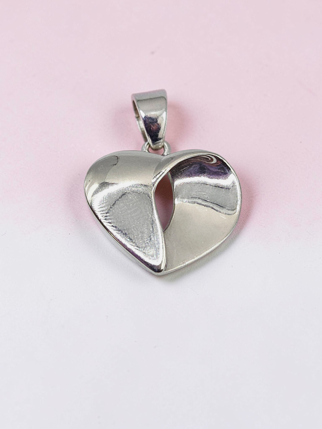 RETIRED James Avery Folded Open Heart Sterling Silver Necklace Pendant HTF