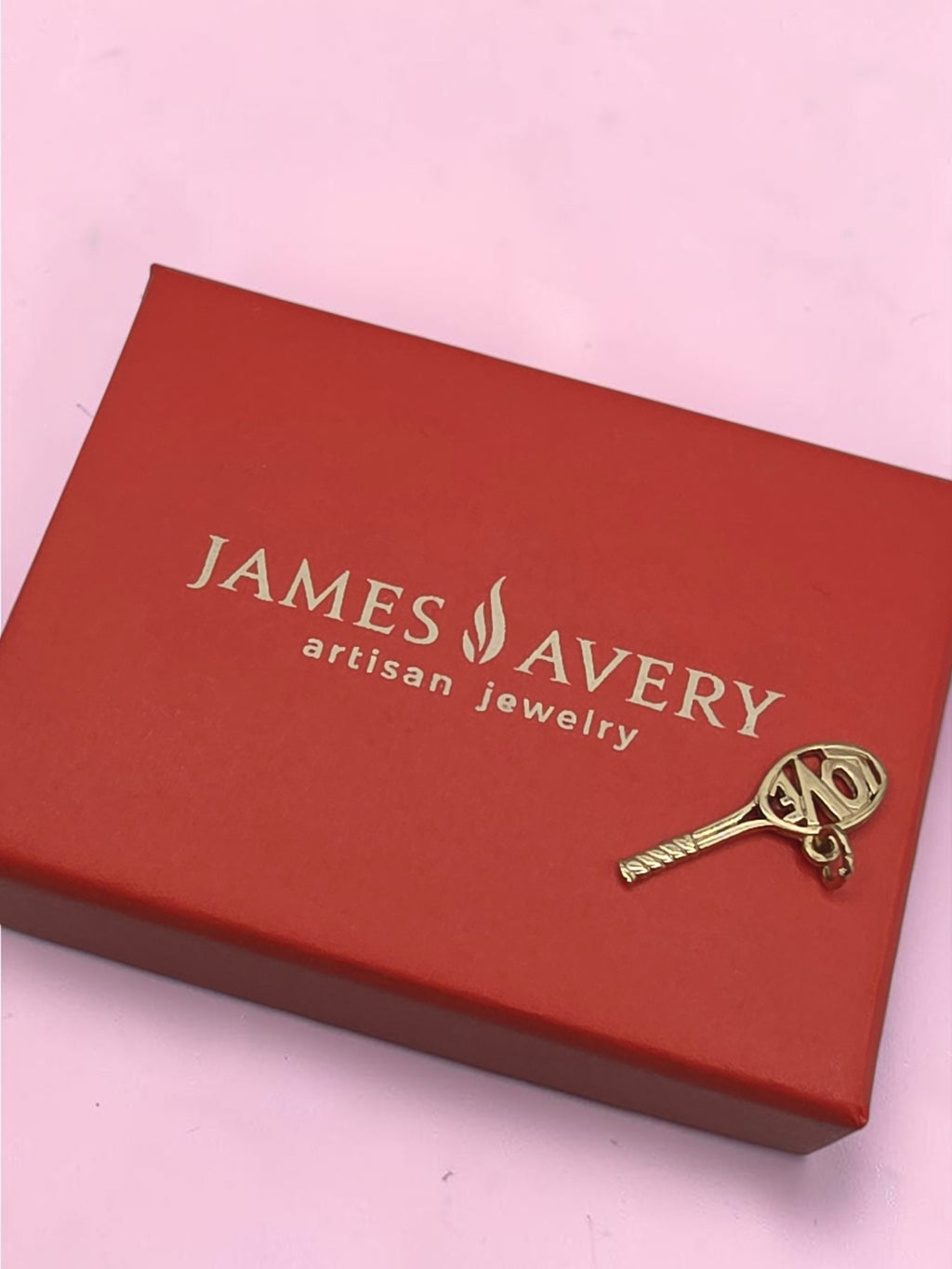 RETIRED James Avery 14K Gold Love Tennis Racket Sport Charm Pendant - HTF Rare