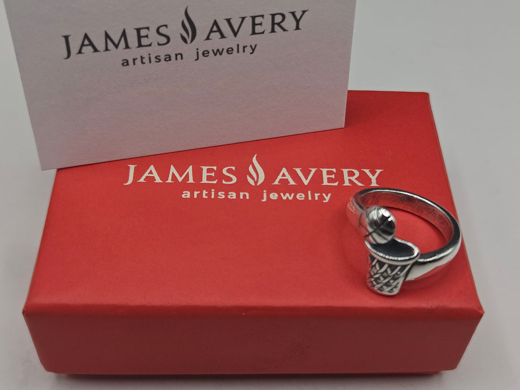 Retired James Avery Basketball and Hoop 925 Sterling Silver Ring – Size 7